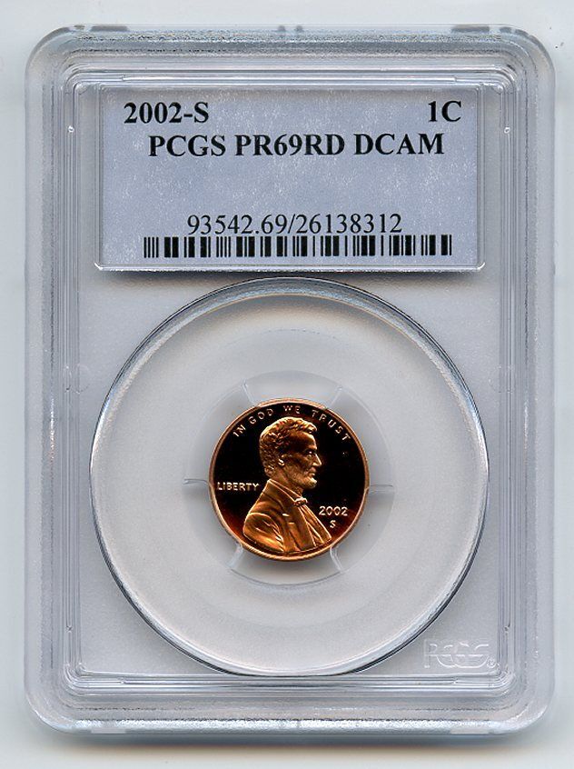 2002 S 1C Lincoln Cent PCGS PR69DCAM