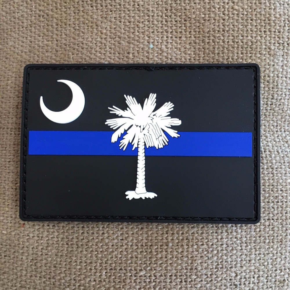 Subdued South Carolina State Flag Thin Blue Line PVC Patch