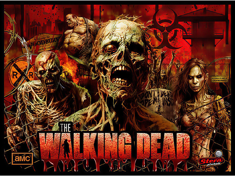 Stern Walking Dead Pinball Machine Custom Translite PETG UV Printed