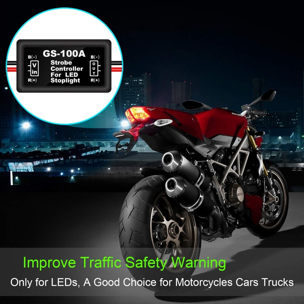 Kinstecks 2PCS LED Flash Strobe Controller Brake Light Flasher Brake Light St...