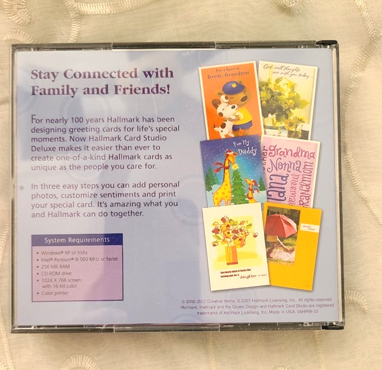 Hallmark card Studio 2008 PC CD Rom