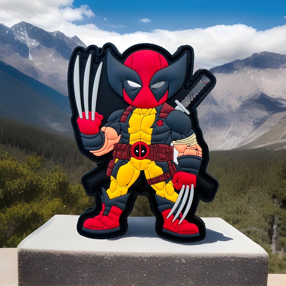 Deadpool & Wolverine Combination Rubber PVC Hook/Loop Morale Patch