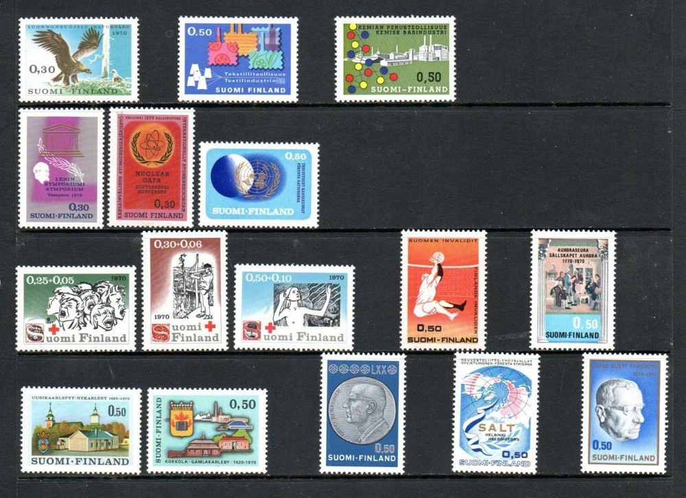 FINLAND MNH 1970 COMPLETE YEAR SETS