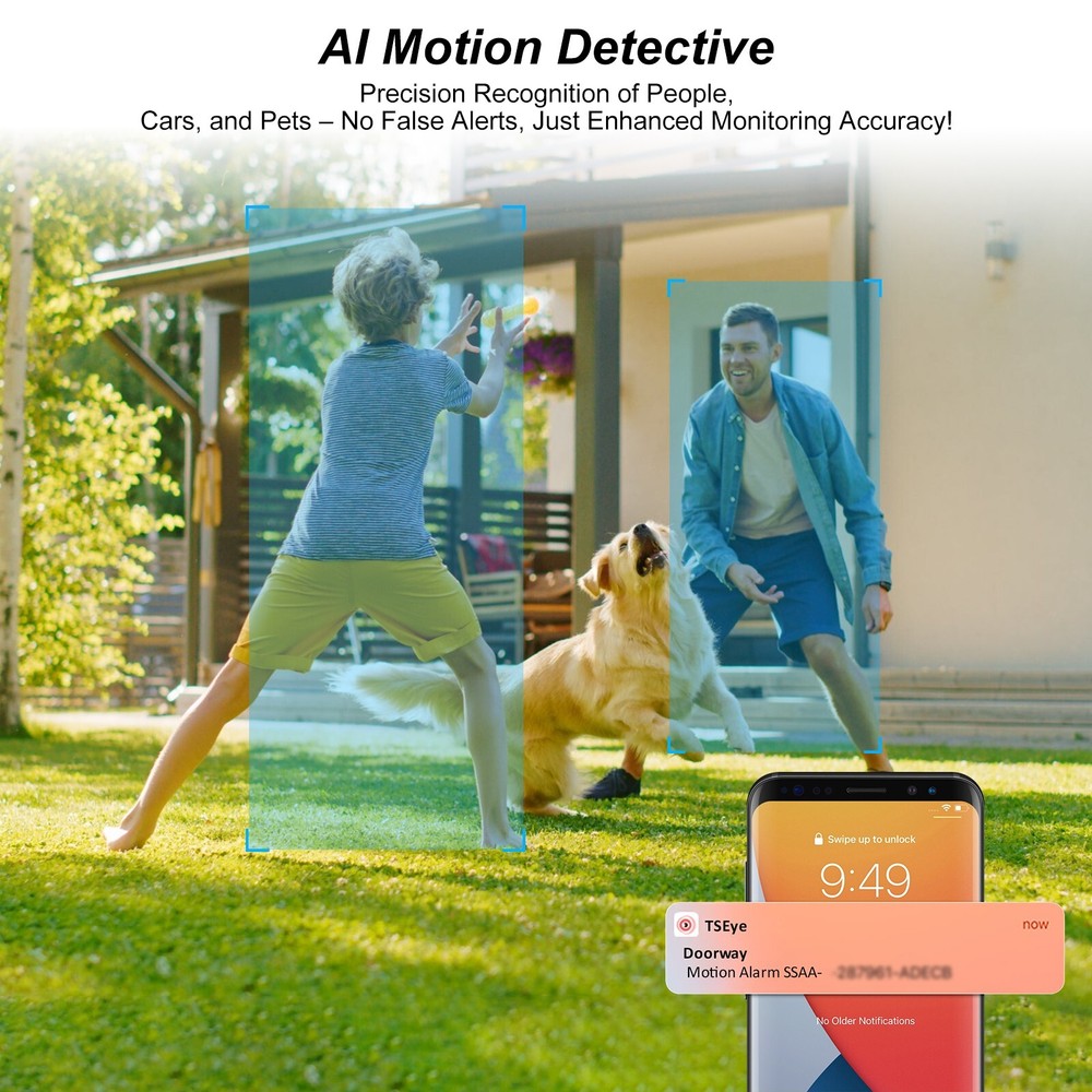 2K solar security camera outdoor camera wireless