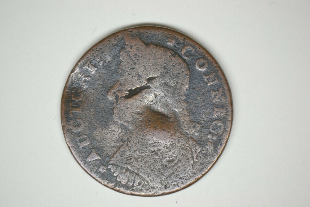 1787 Connecticut Colonial- Draped Bust Left- Reverse Hit- Very Good