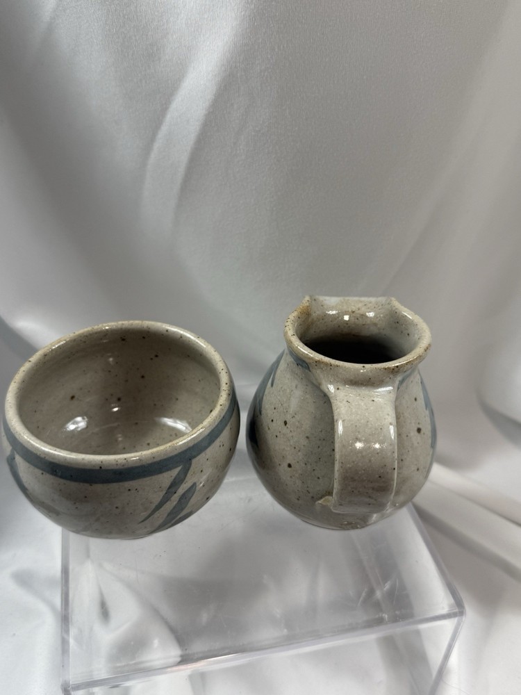 Artisan Pottery Sugar & Creamer Evergreen Trees