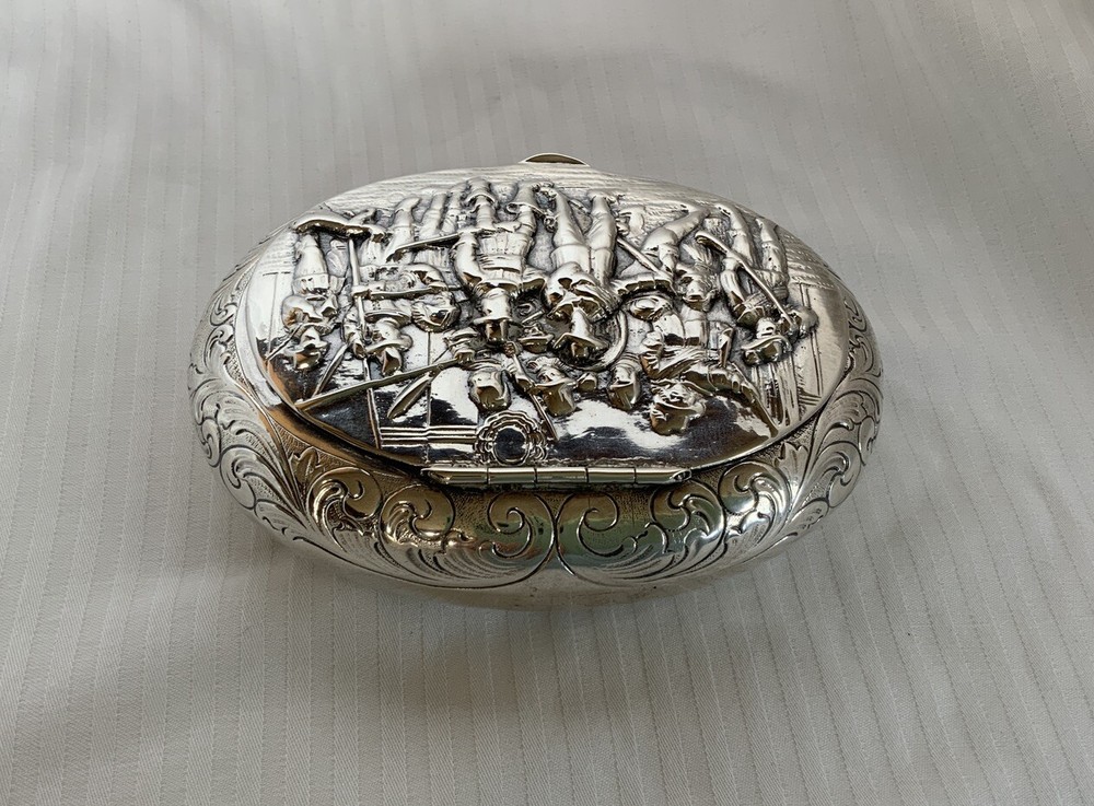 Antique Sterling Silver Repousse Box