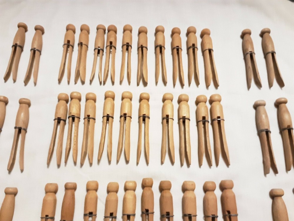 Vintage Wooden Clothes Pins