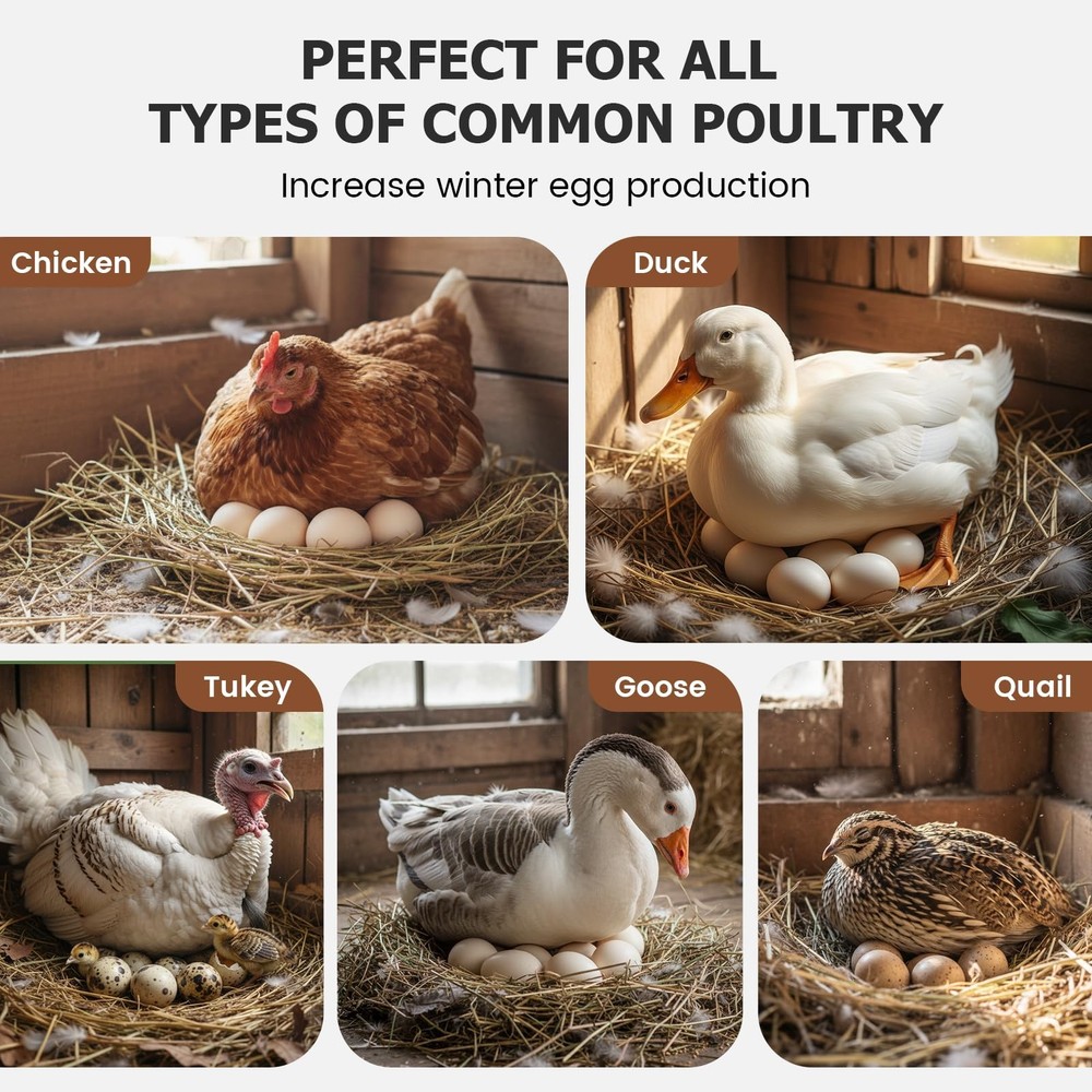 Automatic LED Daylight Extender, Chicken Coop Light with Timer and Easy to Pr...