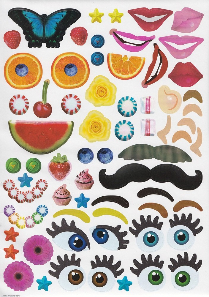 Bendon Create-A-Face Sticker Pad (Wacky Faces)