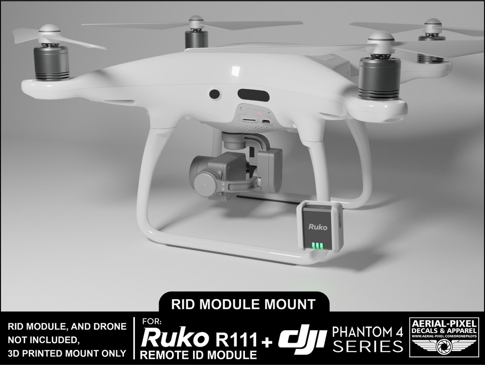 DJI Phantom 4, 3 & 2 Series Ruko R111 Remote ID Module Mount-Module Not Included
