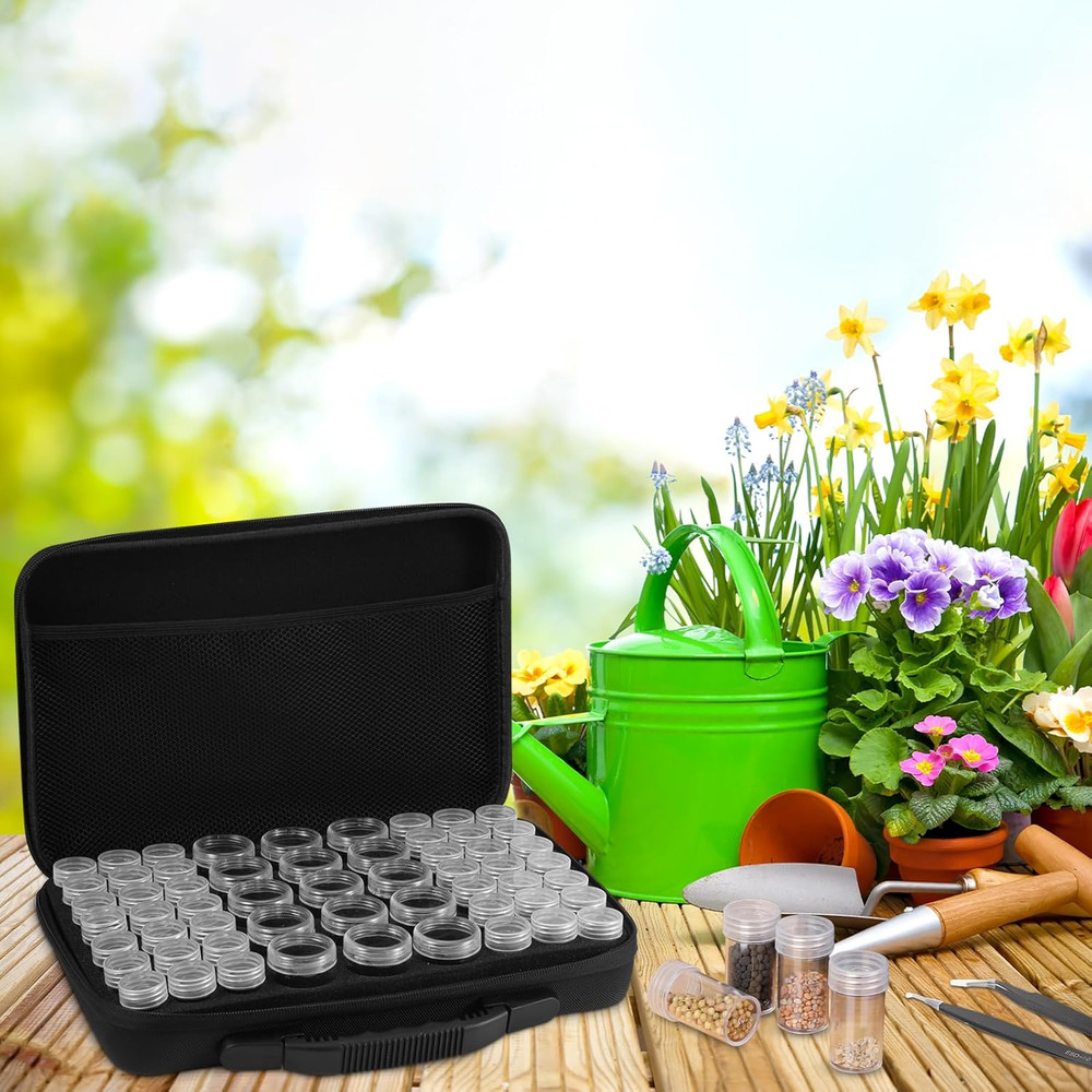 Seed Storage Organizer Box, 57 Slots Seed Collection Containers Seed Storage Box