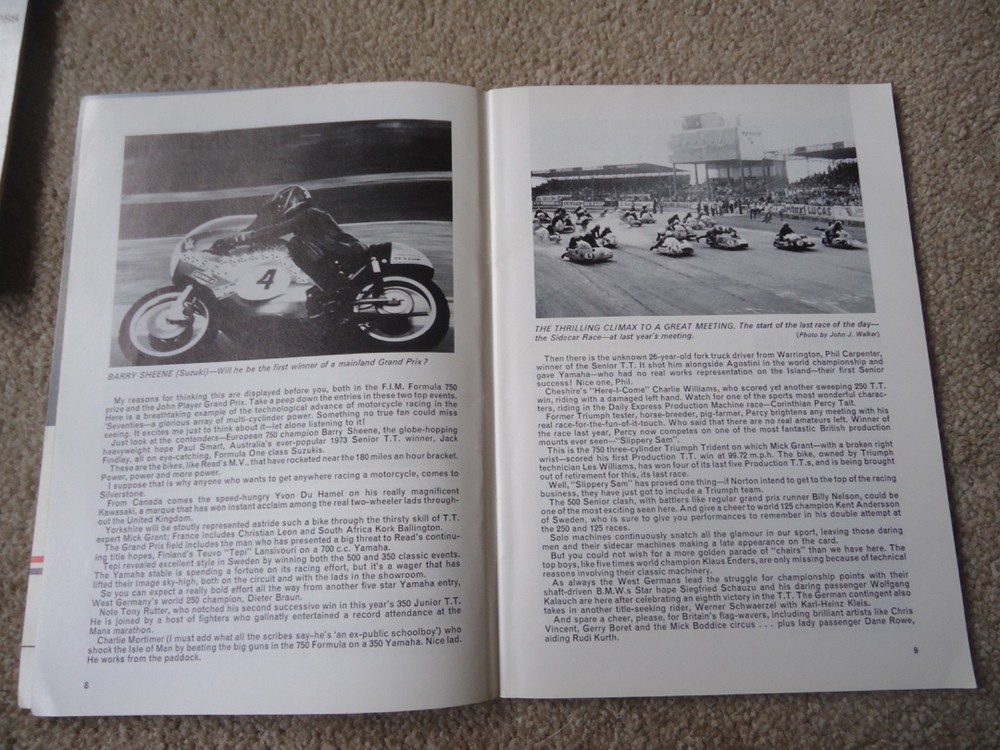 John Player Interational official programme Aug 10 & 11th Silverstone 1974