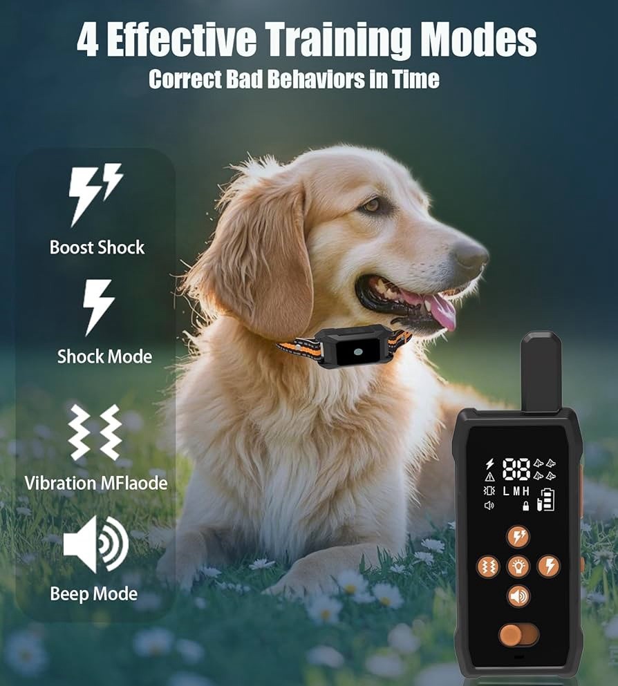 Dog Training Collar - 4200FT Remote Waterproof E-Collar with Vibration Shock