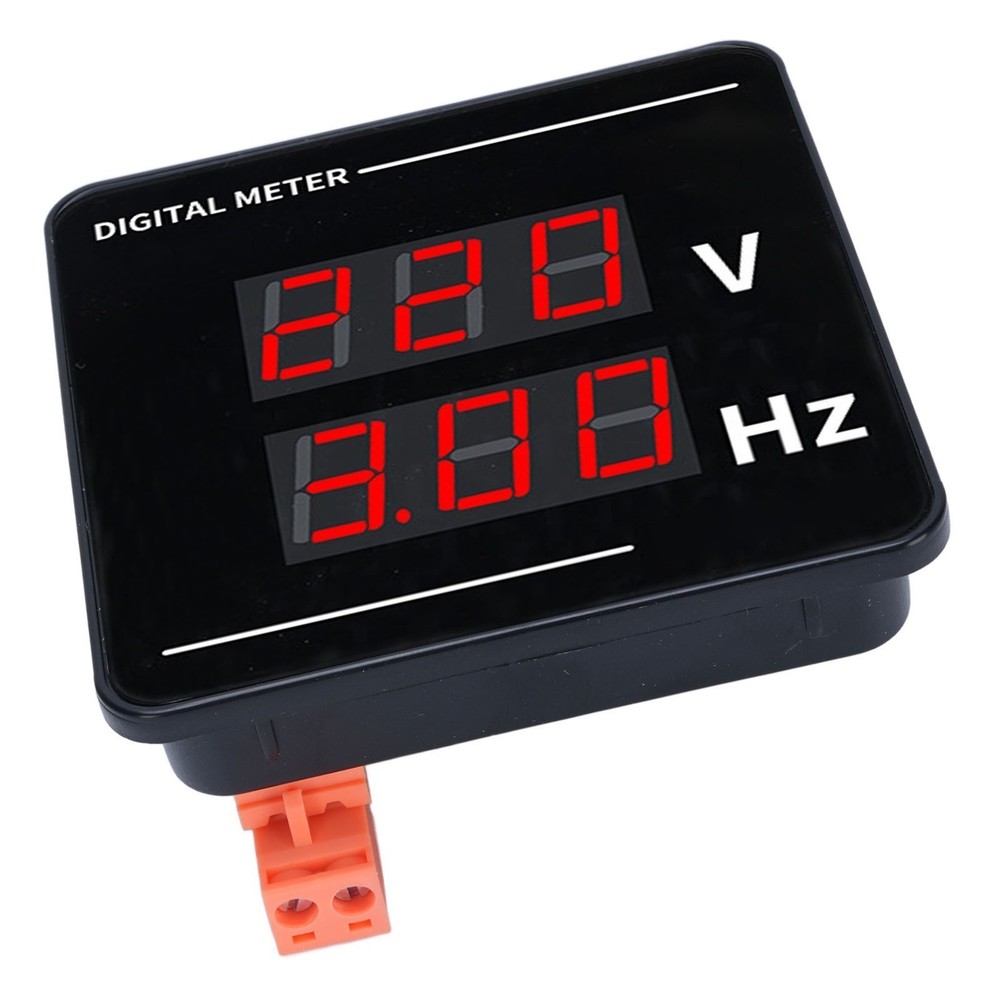 Digital AC Voltmeter Frequency Meter Tester Gauge Panel Mounting LED Display