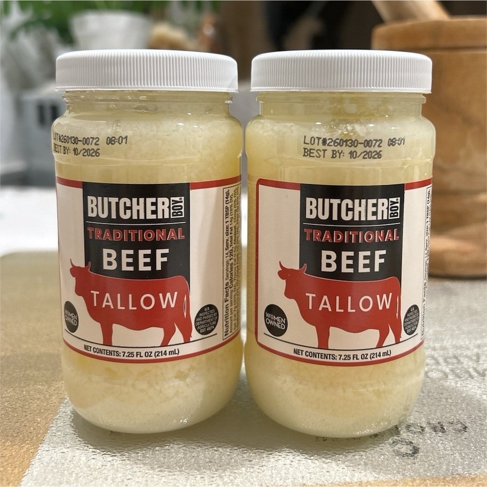 Butcher Boy Beef Tallow – 100% Rendered Beef Fat - Cooking,  TWO PACK