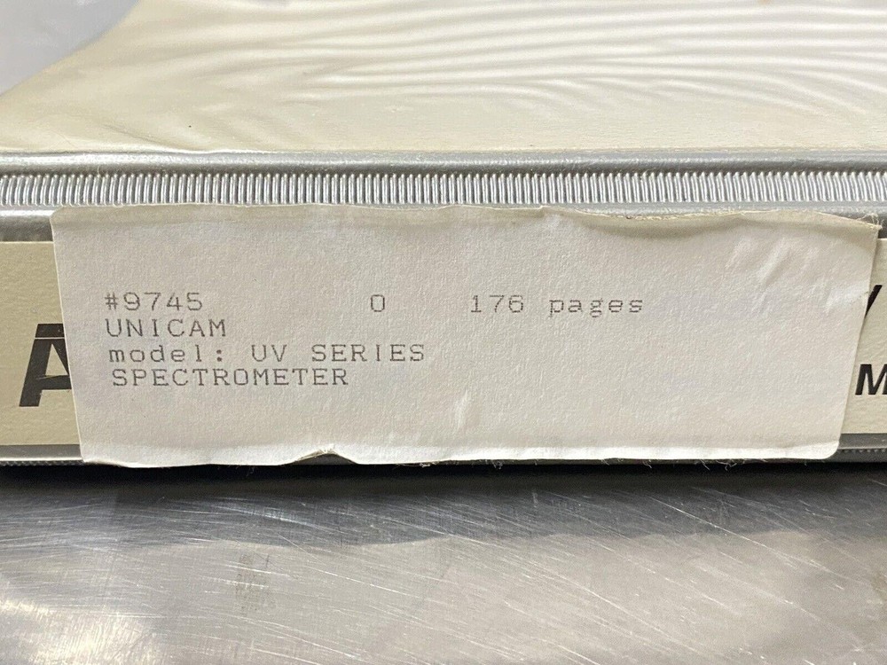 ATI Unicam UV Spectrometer Prism Software - Users Guide / Instruction Manual