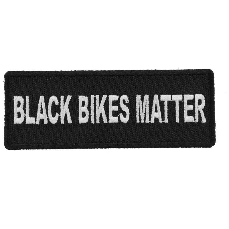 Embroidered Iron-On Patch, Black Bikes Matter, 4" x 1.5"