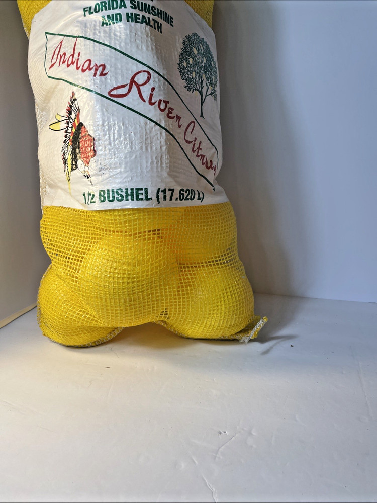 Store Display Indian River Citrus Bushel Mesh Drawstring FULL Bag Grapefruit