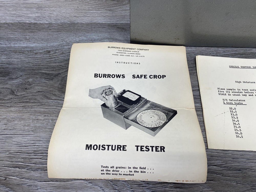 Vintage Burrows Safe Crop Moisture Tester *Untested*