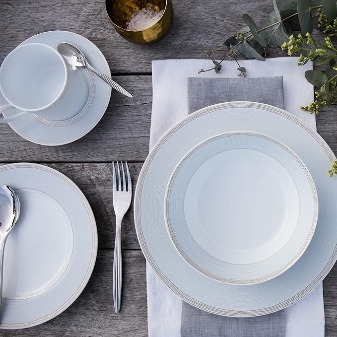 Noritake Linen Road 5-Piece Place Dinnerware Setting in White