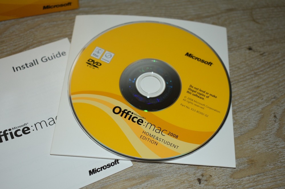 Microsoft Office Mac Home & Student 2008 With 3 Product Keys. Great Condition