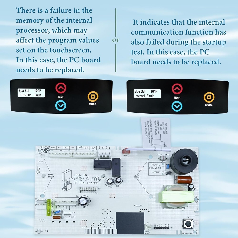 013464F PC Board Control & 013640F LCD Display Pool Replacement for Raypak