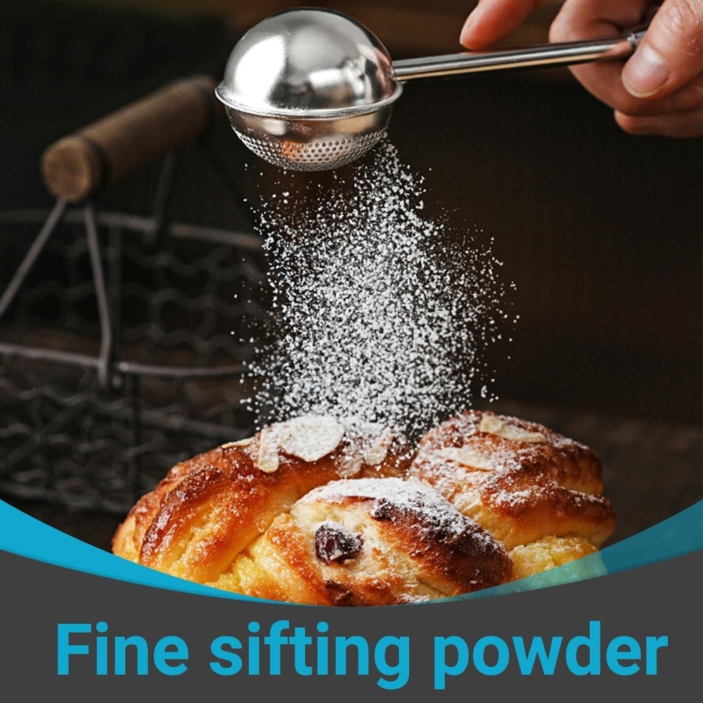 Stainless Steel 2-pack Tea Infuser Flour Duster for Bread Baking Set - Full-...