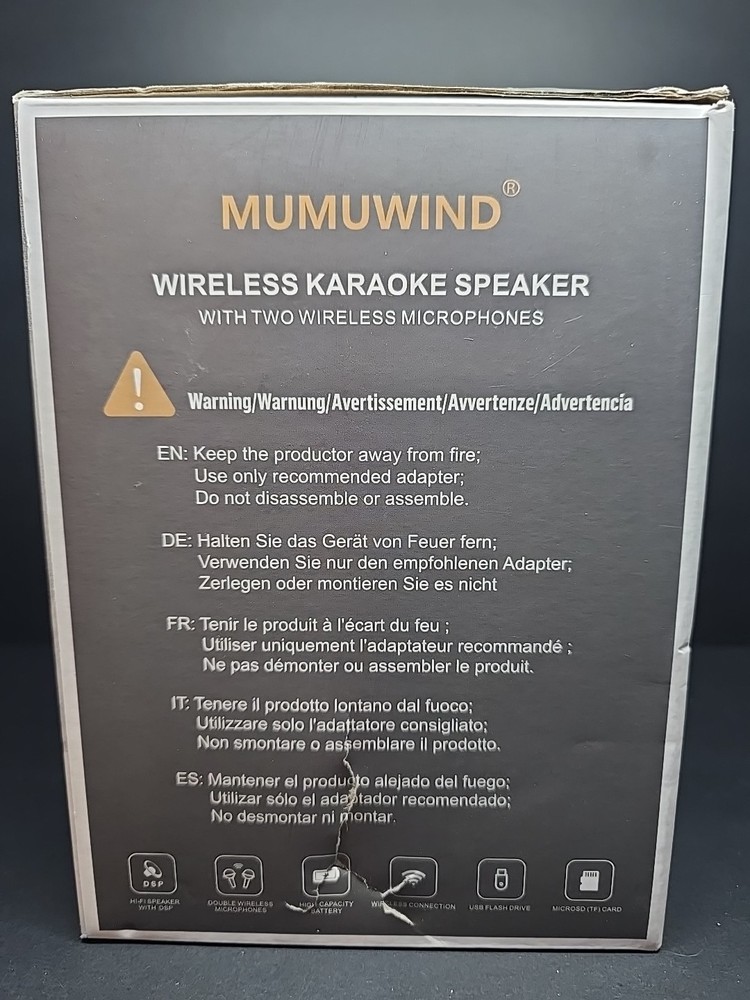 Bluetooth Karaoke Speaker with Two Wireless Microphones