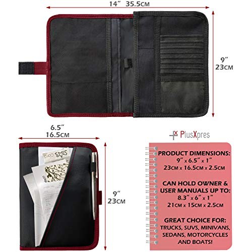 Glove Box Compartment Organizer - Car Document Holder - Owner Manual 1 Pack Red