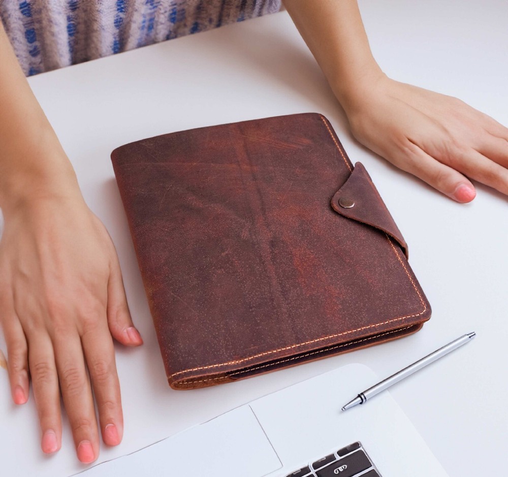 Premium Genuine Leather Portfolio Business Organizer | Executive Padfolio Case