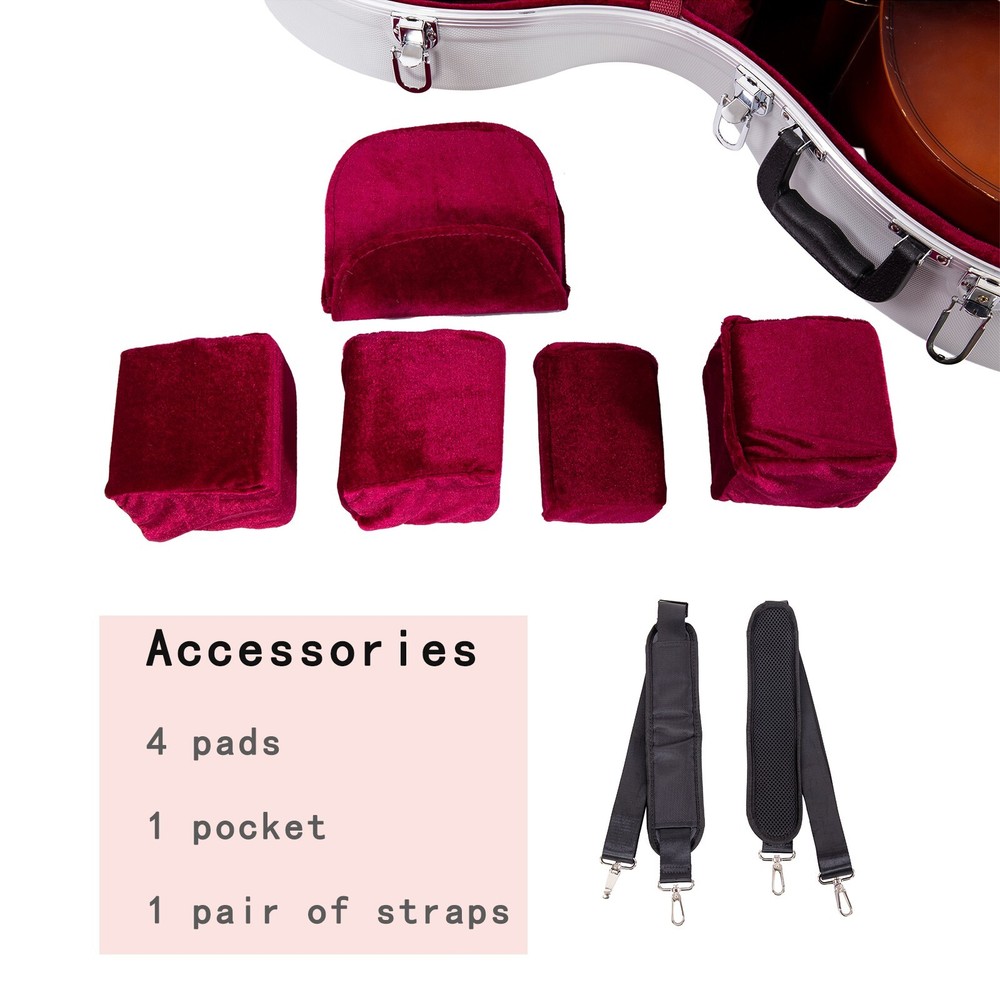 Crossrock 3/4 and 4/4 Size Cello Case | ABS Molded Hardshell with Wheels-Silver