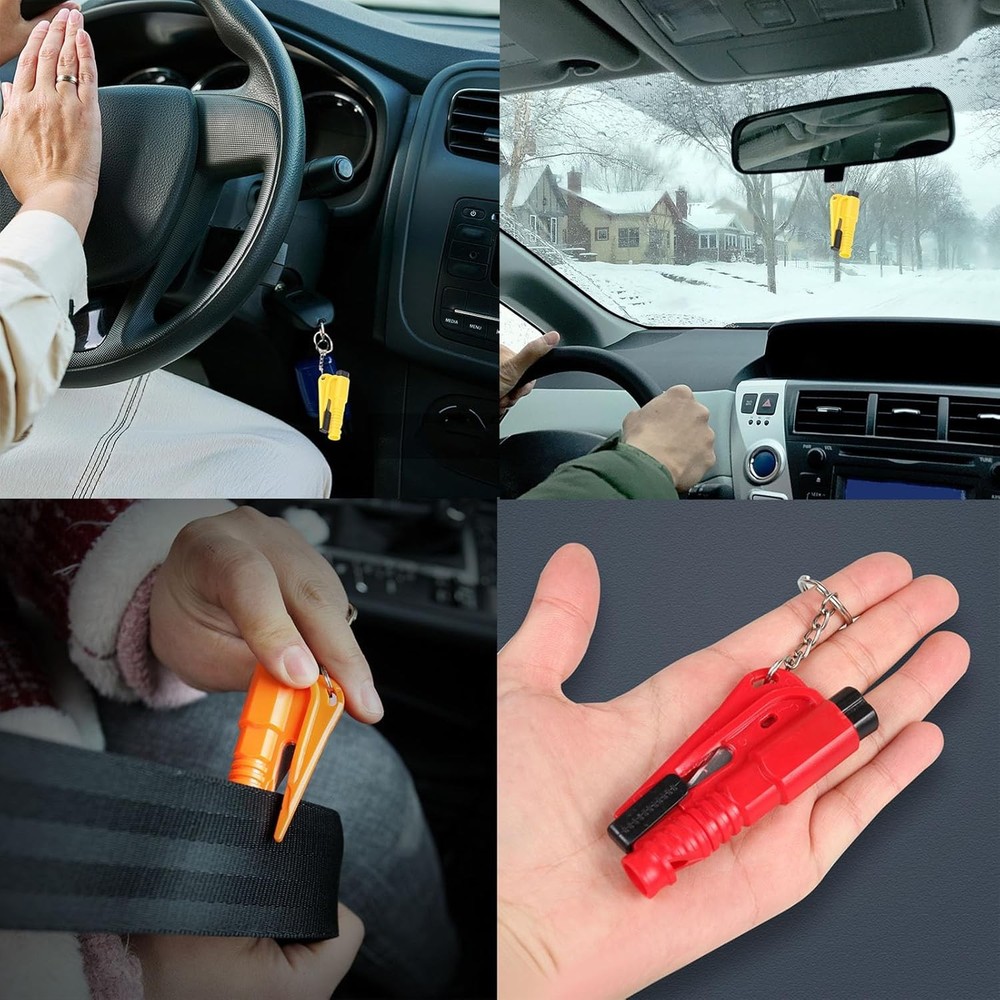 8-Piece Car Window Breaker Keychain Set