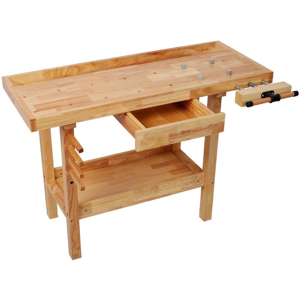 Heavy Duty 48" Wood Workbench with Adjustable Handle 330Lbs Capacity
