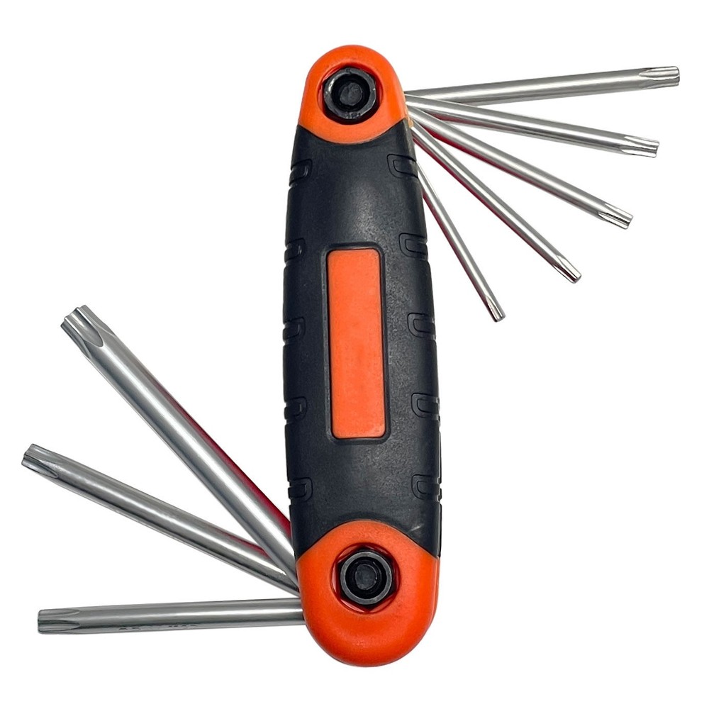 8pc Folding Locking Torx Hex Key Allen Wrench Driver Set Tamper Resistant