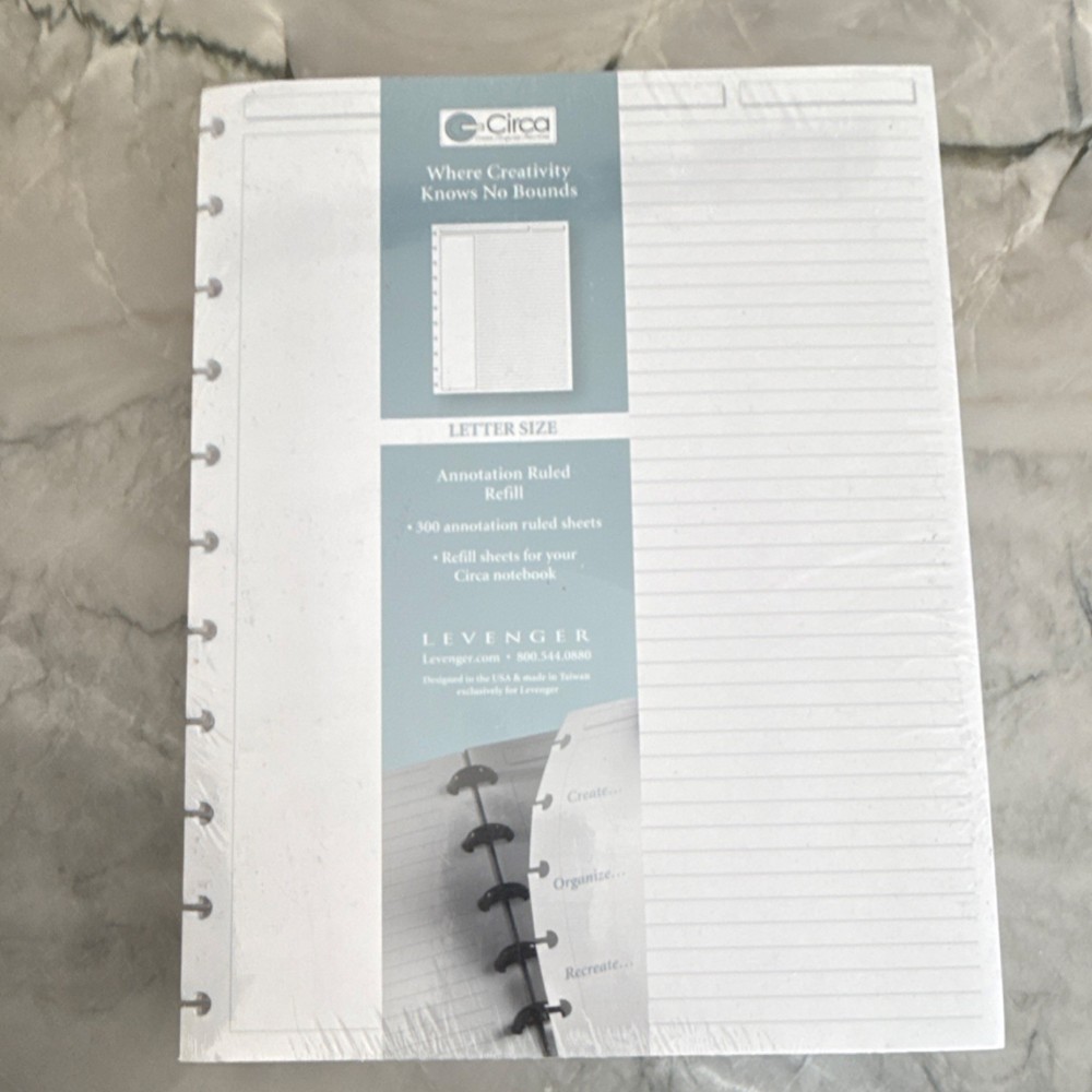 Levenger Circa Letter Size Annotation Ruled Refill 300 Sheets