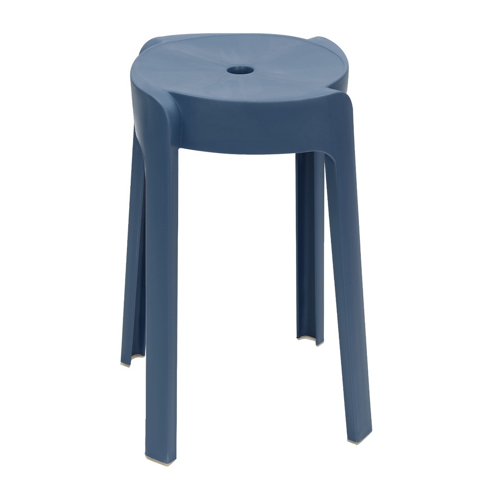 Plastic Stool Counter Kitchen Stools 18'' Set of 4 Backless Stackable Bar Stools