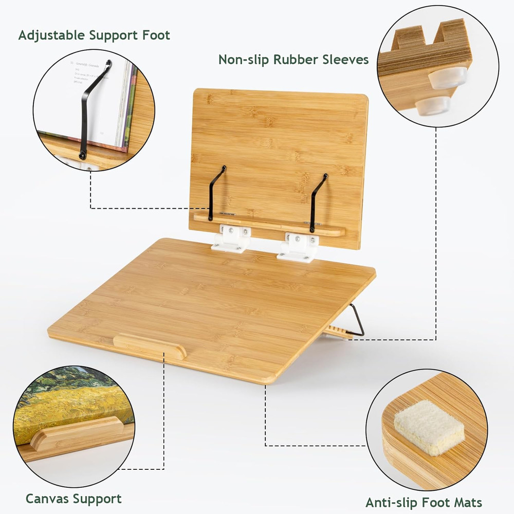 Portable Folding Bamboo Easel for Drawing, Painting & Crafts - Adjustable Size