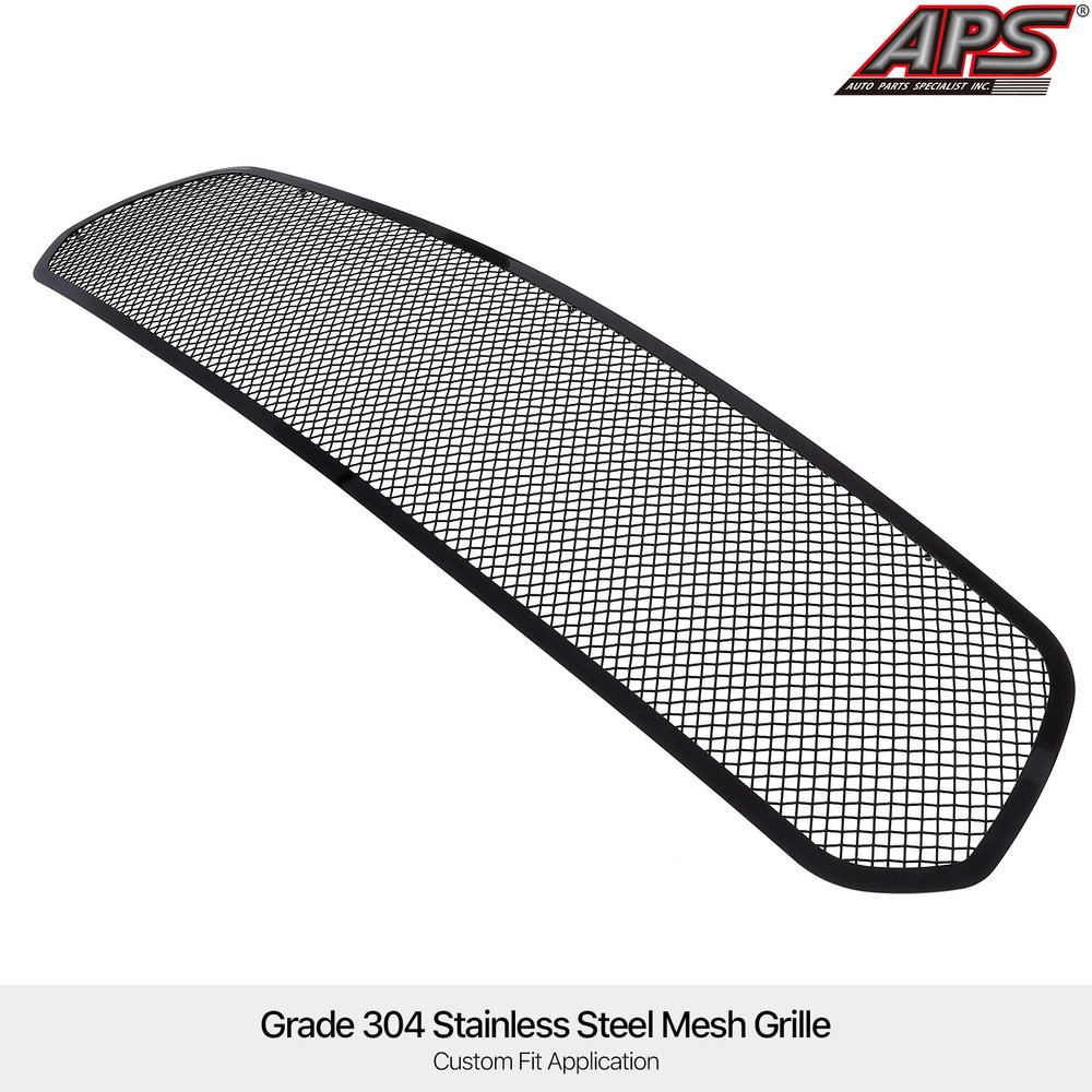 Fits 2014-2020 Dodge Durango Main Upper Stainless Black Mesh Grille Insert