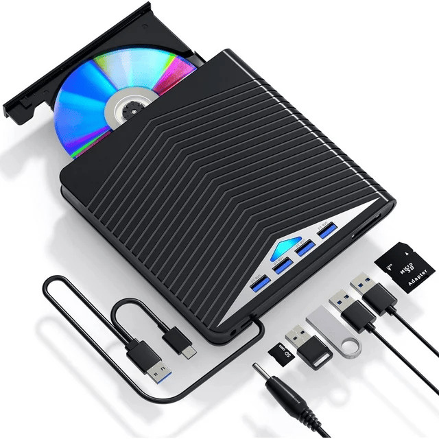 USB 3.0 External CD DVD Drive Burner Reader Writer PC Laptop Windows 11/10