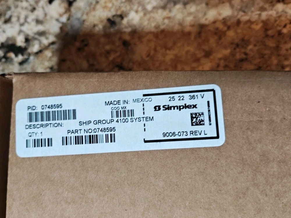 Simplex Power Distribution Module Kit 0748595 For 4100 System