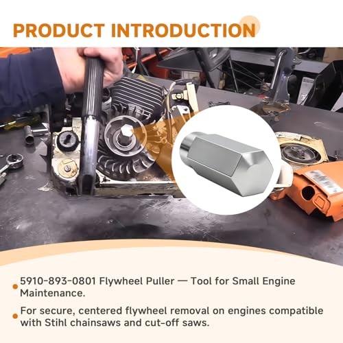 5910-893-0801 Flywheel Puller Tool, M8 x 1.0 Thread, 2" Length, Compatible