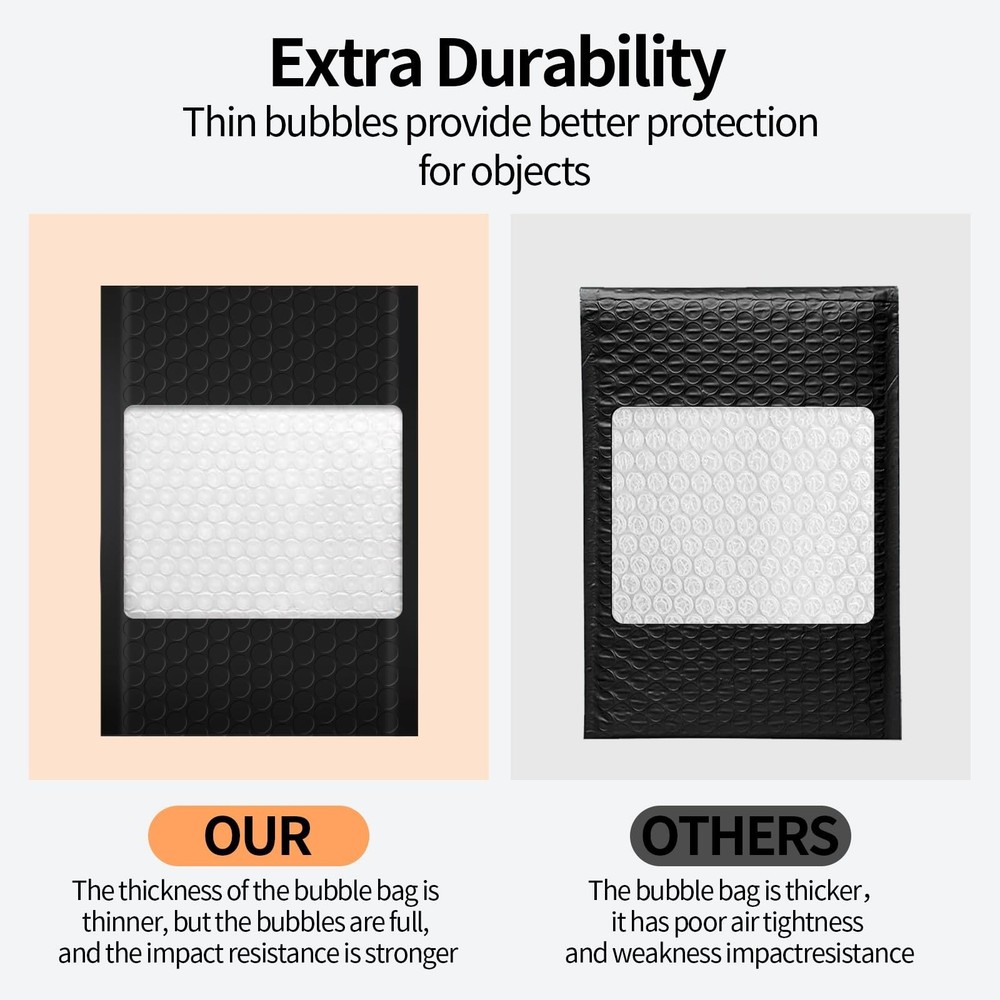 4×8" Inch Bubble Mailers 50 Pack Small Bubble Mailers Waterproof Padded Env