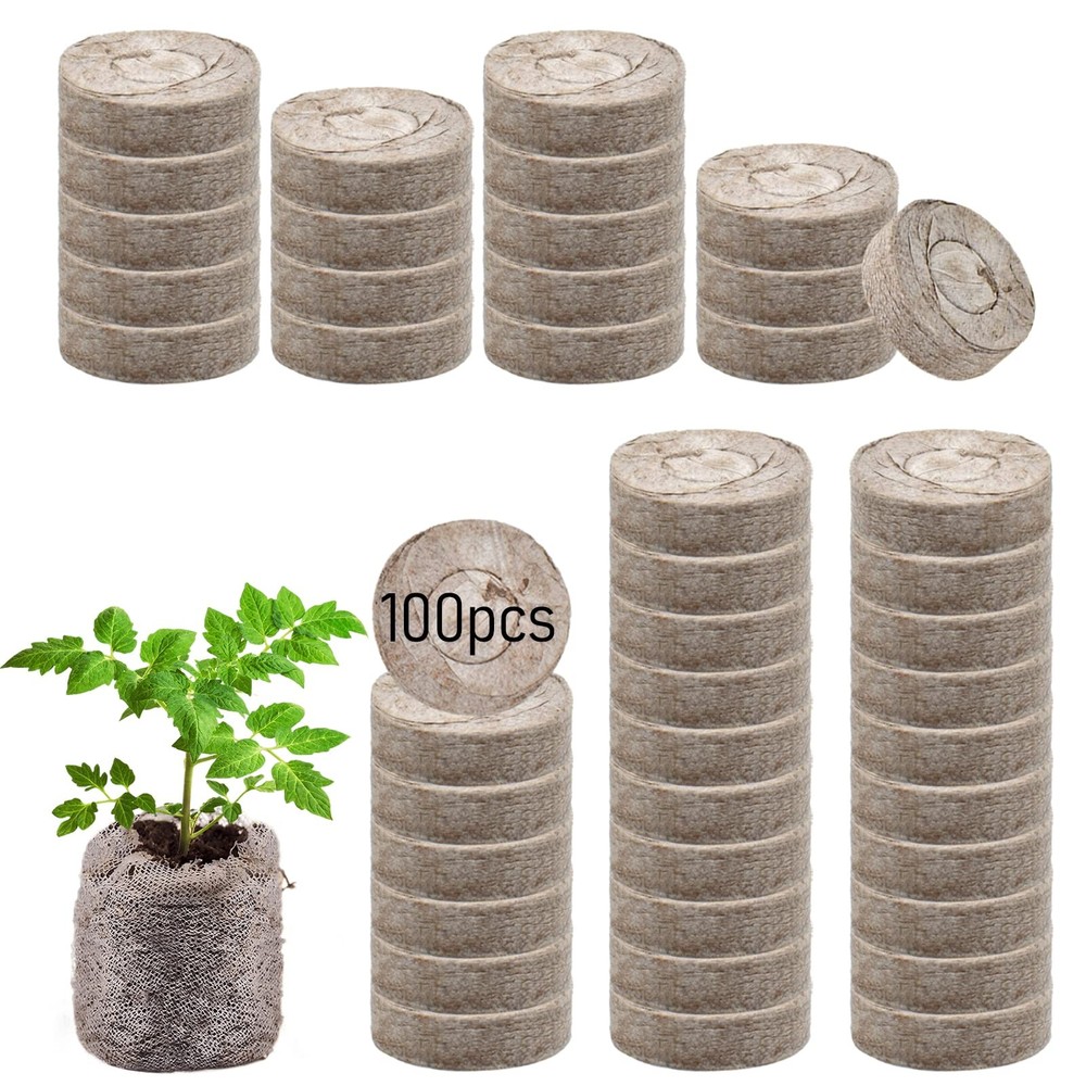 100 Pcs 36mm Seed Starter Peat Pellets for Seedlings- Compressed Seed Starter...