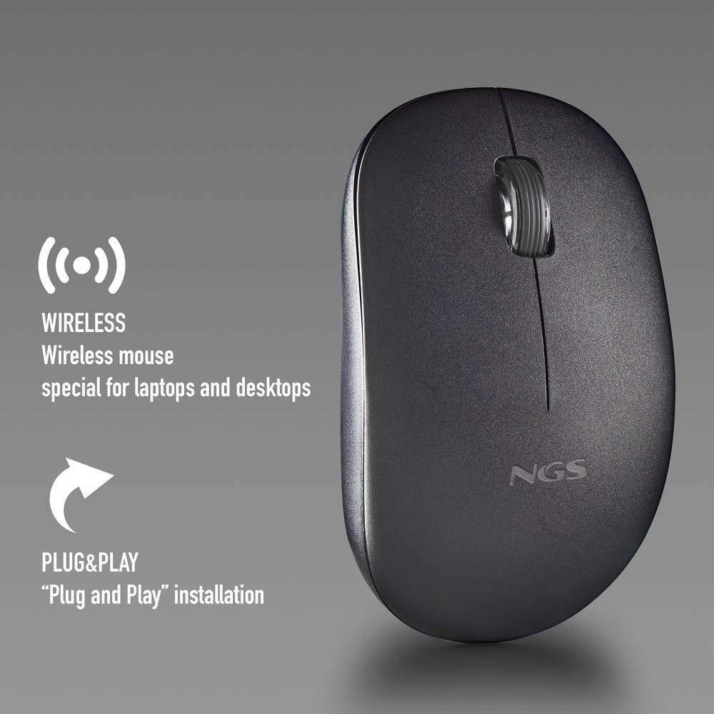 NGS Fog Pro, Wireless Silent Mouse, Black