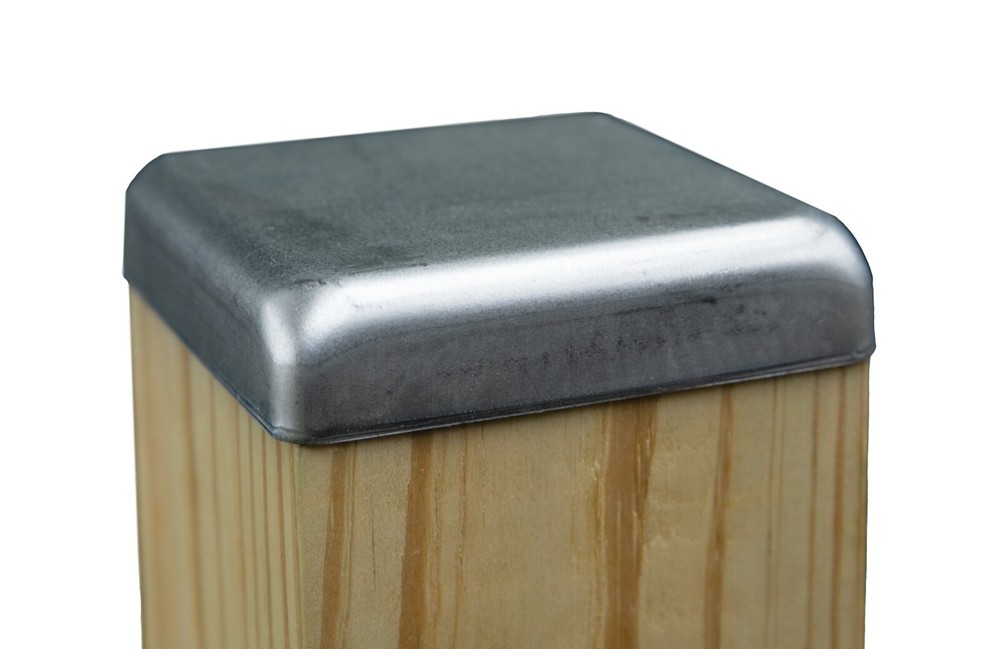 3-1/2" Flat Galvanized Cap for Standard 4"x4" Post