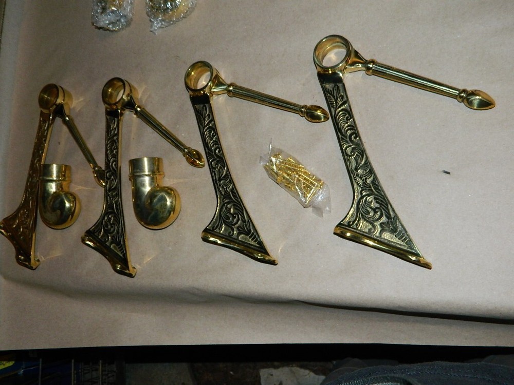 Bar Tavern Bracket Solid Brass Swing Leg Bracket Fits 1 1/2" Rail 915A 6pc LOT