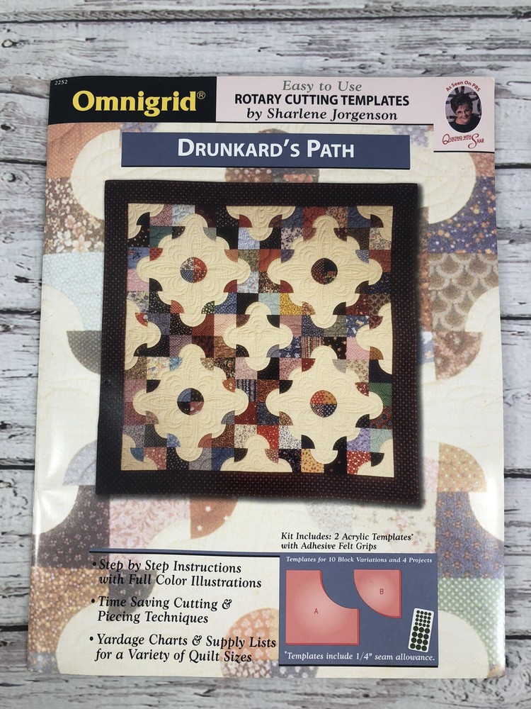 Omnigrid Quilting Drunkard's Path #2252 Rotary Cutting Templates
