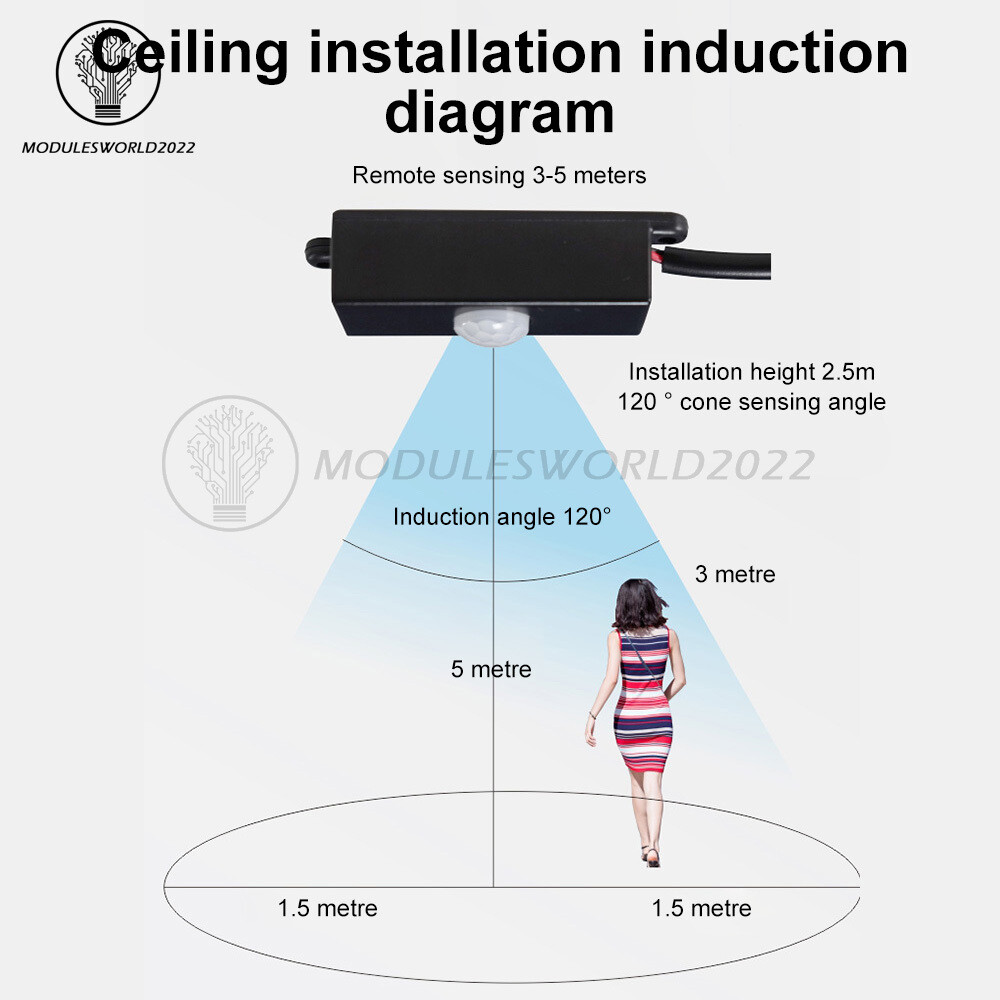 12V Silent Switch Relay Dry Contact Normally Open Infrared Motion Sensor Switch