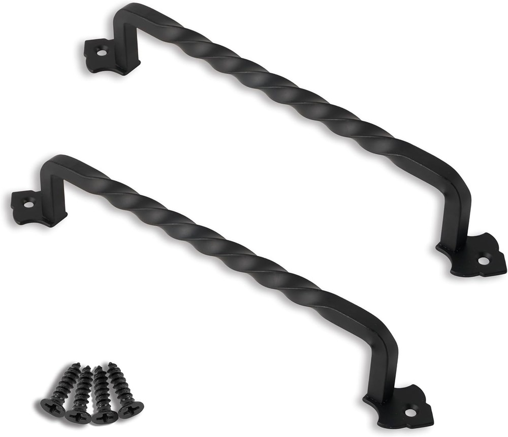 2 Pack Heavy Duty Barn Door Handle, 9 Inches Cast Iron Rustic Gate Handle, Antiq